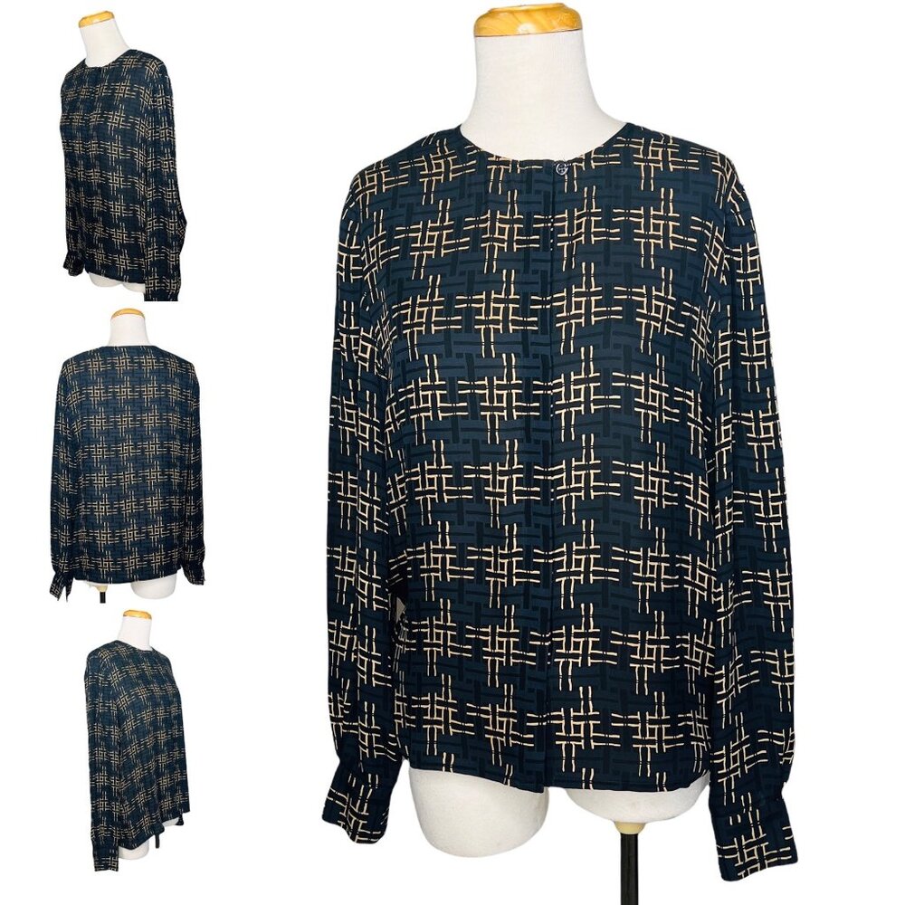 Vintage Carlisle Tweed Boucle Blazer Silk Blouse & Scarf 3 Pc Set Hong Kong Sz 6 - Picture 11 of 14